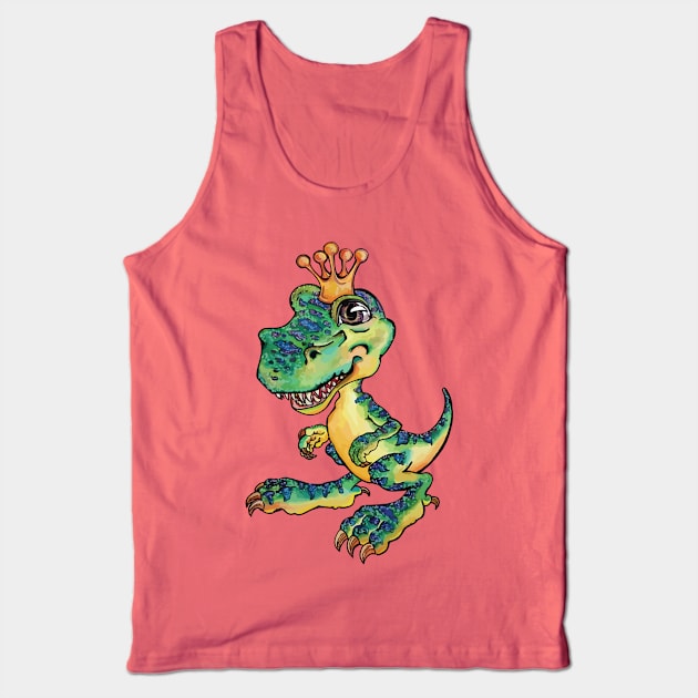 T-Rex: King of the Dinosaurs (Green) Tank Top by artfulfreddy